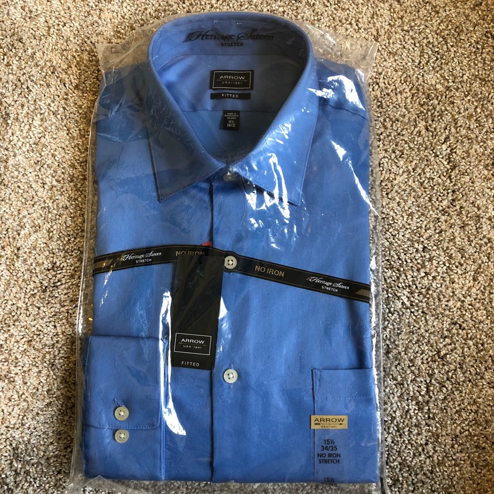 Men’s fitted stretch button up by Arrow